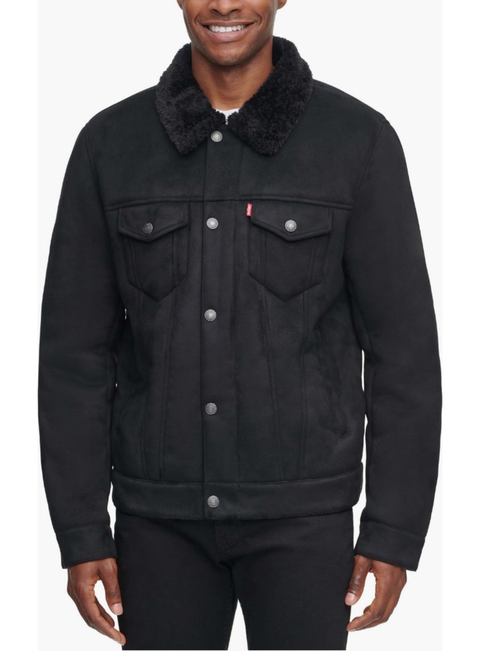 Levi's Men's Black Sherpa Collar Trucker Jacket